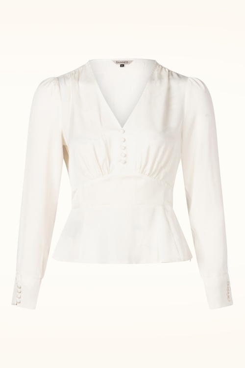 Banned Retro - Katherine blouse in ivoor 2