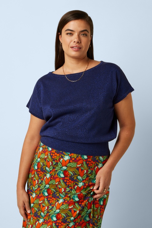 King Louie - Laia Knit Lapis Top in beacon blauw