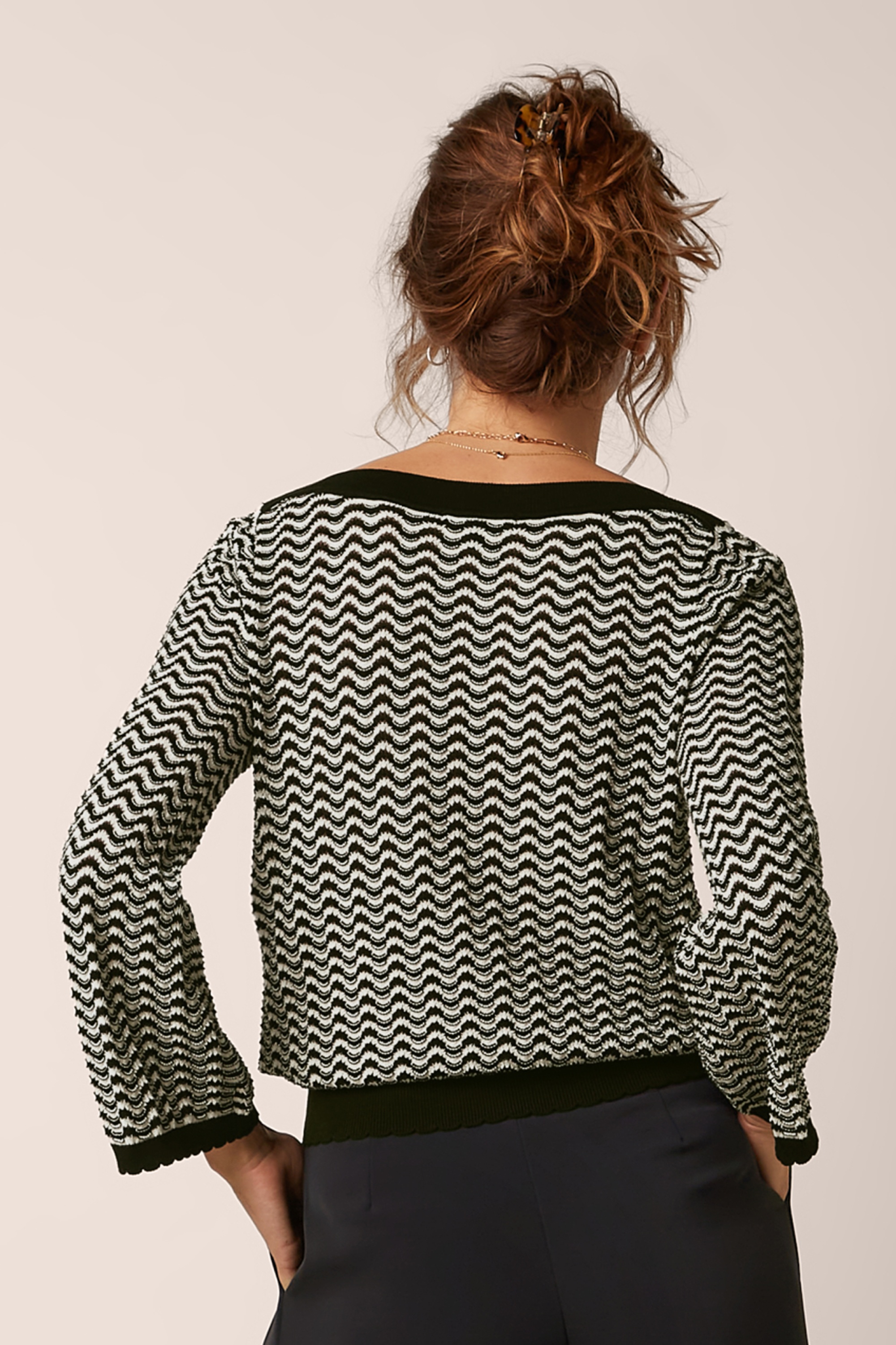 King Louie - Audrey Tide Trumpet Sleeve top in crème 3