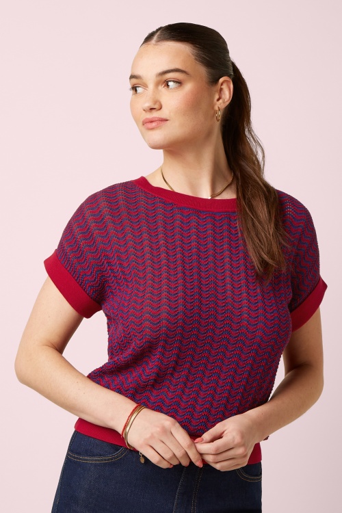 King Louie - Boatneck Tide top in chili rood