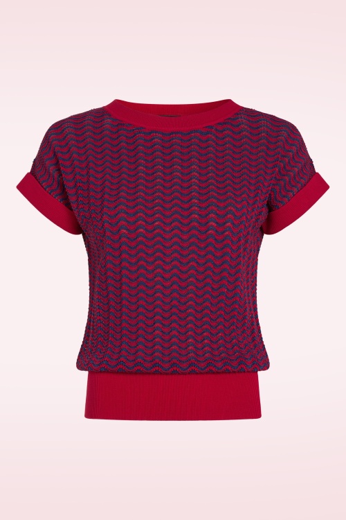 King Louie - Boatneck Tide top in chili rood 2