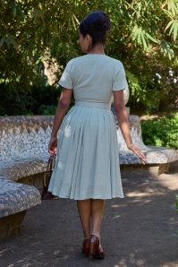 Miss Candyfloss - Astira Minty linnen swing jurk in mint 2