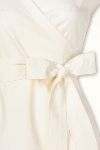 Femkit - Vic linnen wikkelblouse in crème  2
