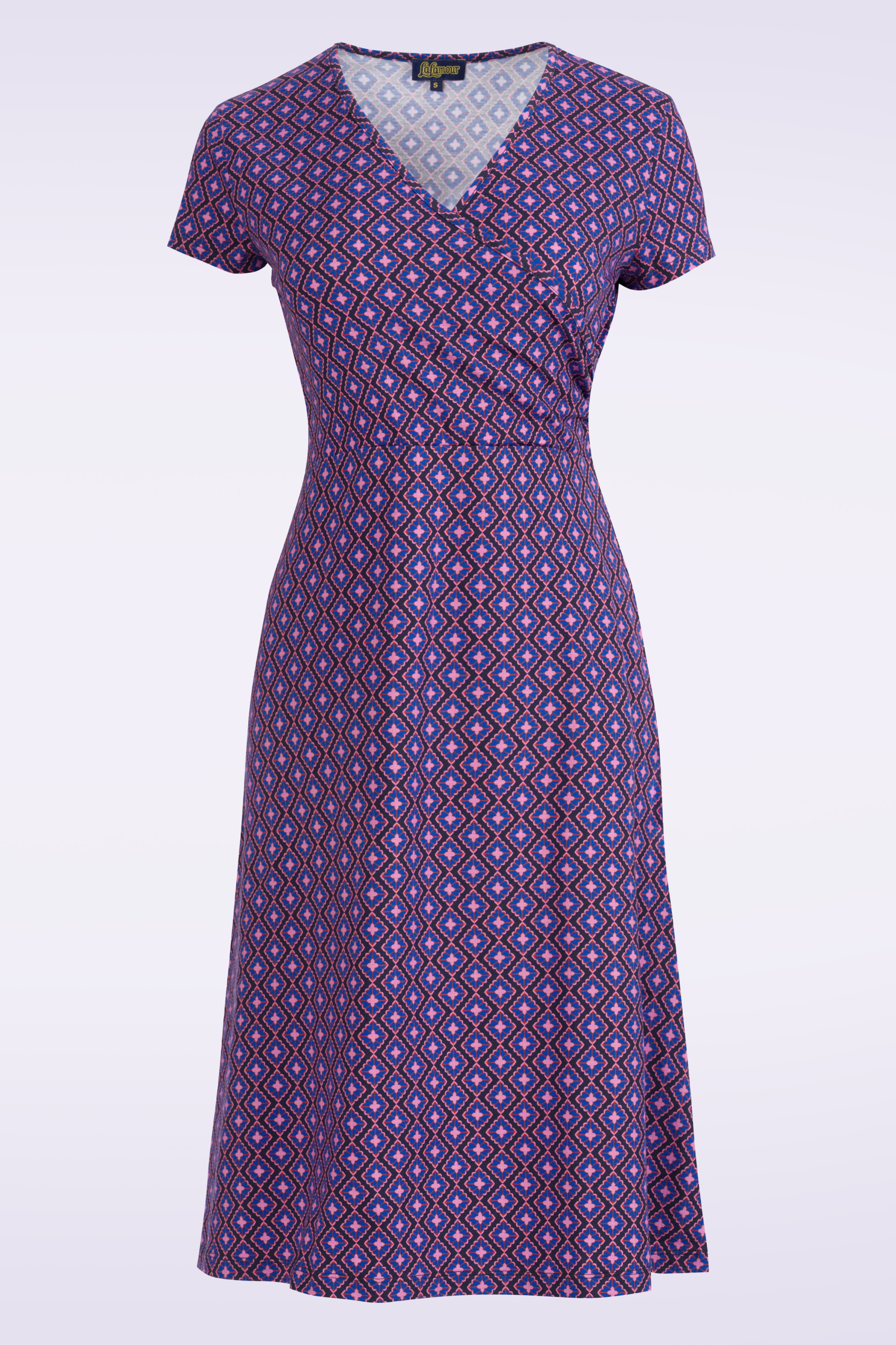 LaLamour - Chrissy Cross jurk in Funky Squares 2