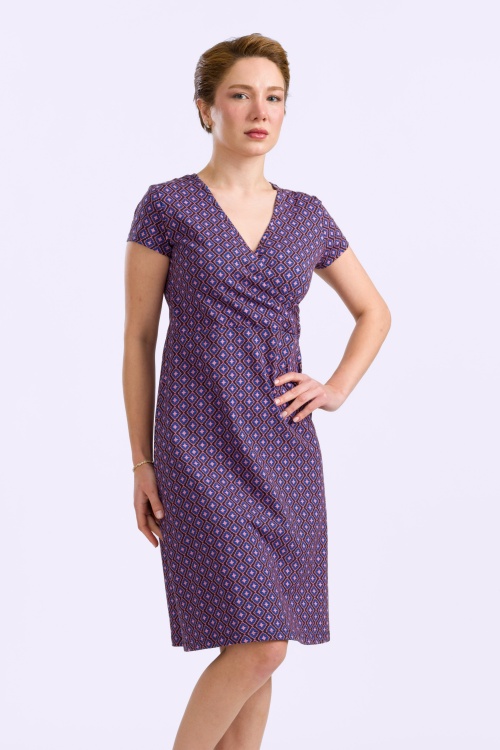 LaLamour - Chrissy Cross jurk in Funky Squares