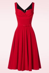 Glamour Bunny - Topvintage exclusive ~ The Gina Lee swing jurk in rood 2