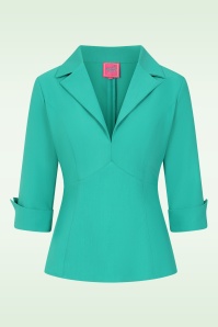 Glamour Bunny - Topvintage exclusive ~ The Dianne blouse in groen 2