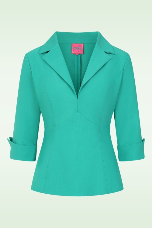 Glamour Bunny - Topvintage exclusive ~ The Dianne blouse in groen 2
