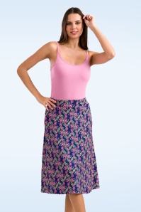 LaLamour - Holly Carmen rok in blauw en roze 3