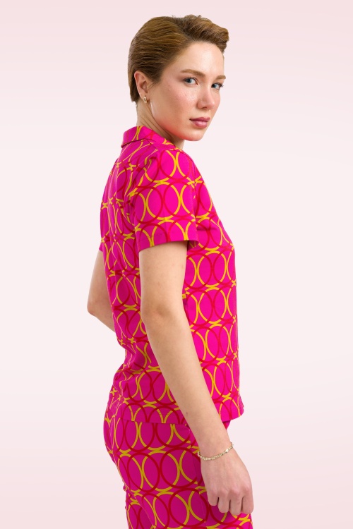 LaLamour - Lena blouse met korte mouwen in Bubble Beat 4