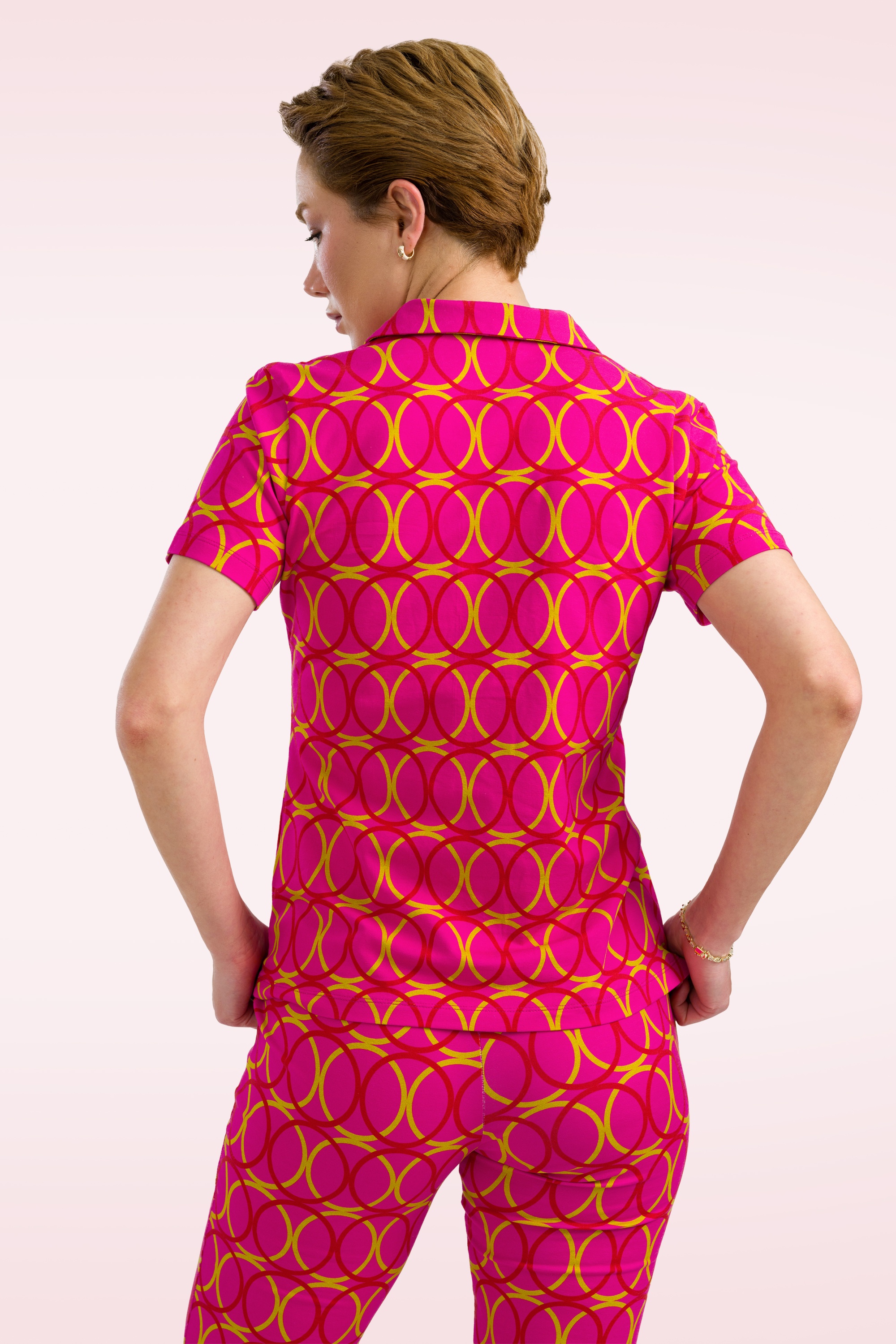 LaLamour - Lena blouse met korte mouwen in Bubble Beat 3