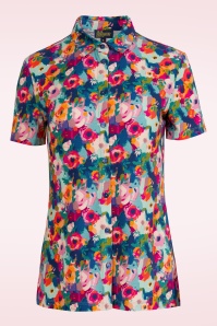 LaLamour - Sill blouse met korte mouwen in potpourri 2