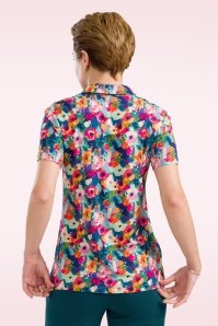 LaLamour - Sill blouse met korte mouwen in potpourri 4