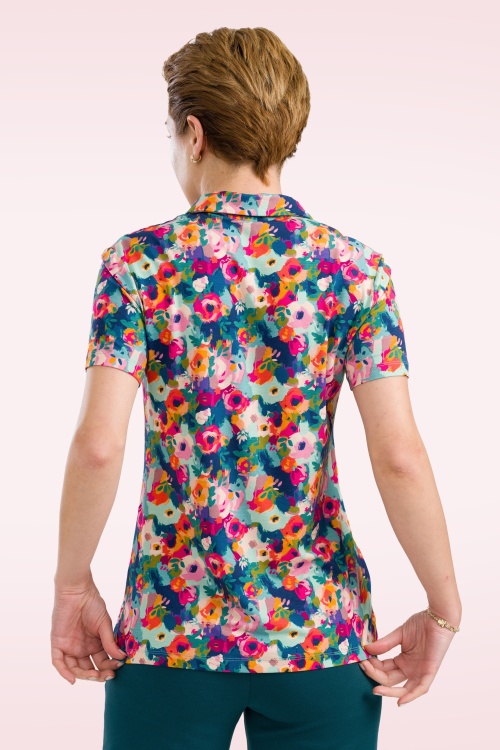 LaLamour - Sill blouse met korte mouwen in potpourri 4