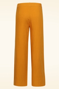 Smashed Lemon - Marigold Magic pantalon met wijde pijpen in mosterdgeel 6