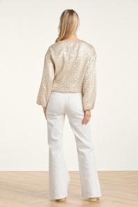 Smashed Lemon - Coco flared jeans in wit 3