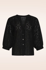 Smashed Lemon - Amélie broderie katoenen blouse in zwart 2