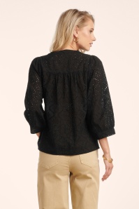Smashed Lemon - Amélie broderie katoenen blouse in zwart 3