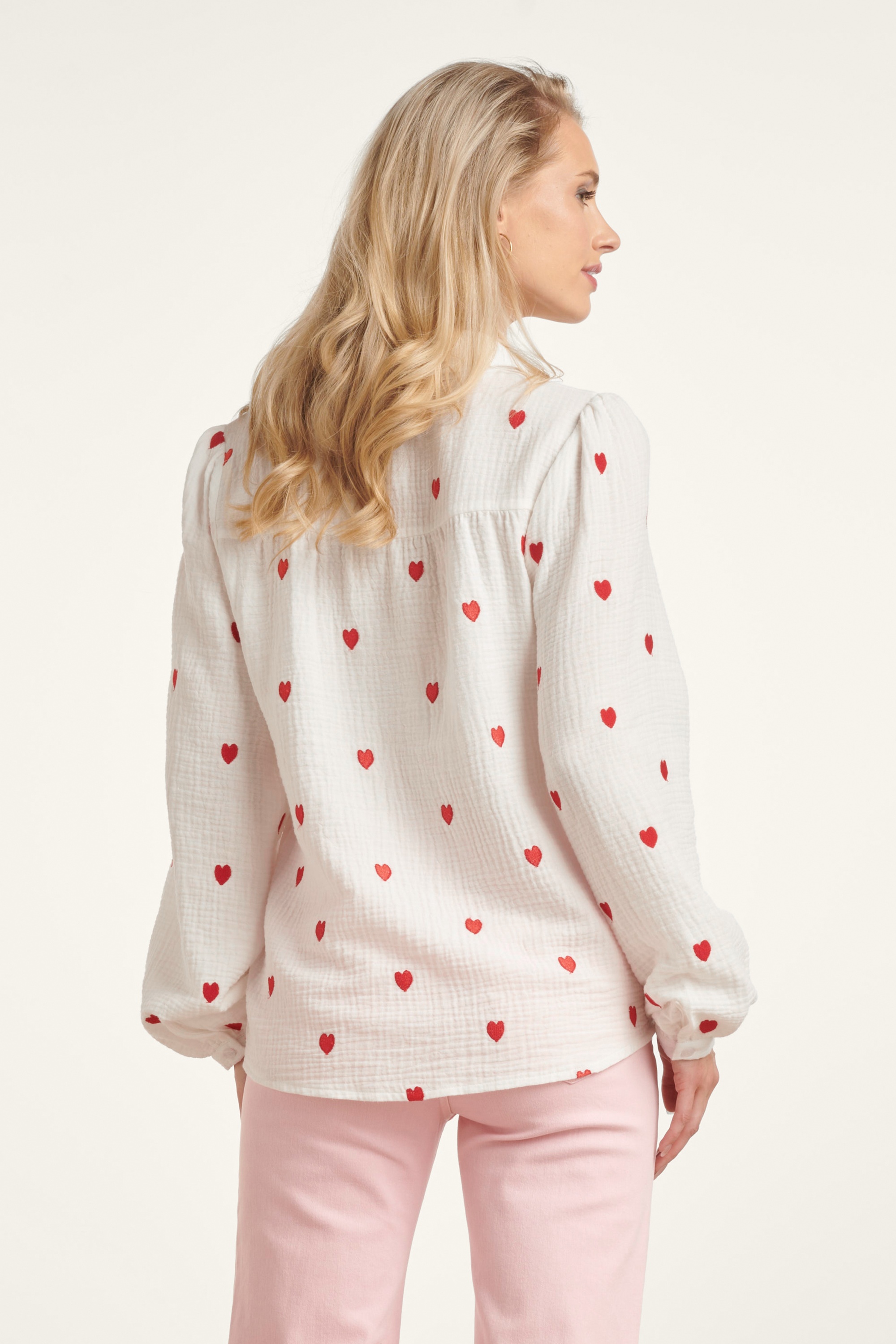 Smashed Lemon - Full of Love katoenen blouse in wit 3
