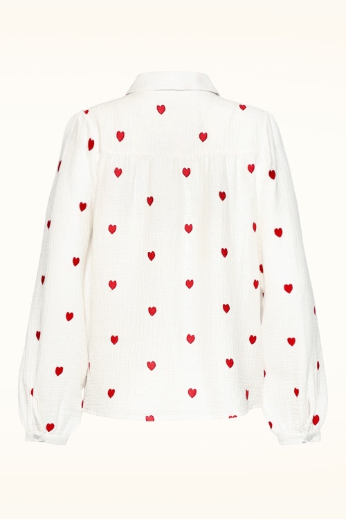 Smashed Lemon - Full of Love katoenen blouse in wit 4