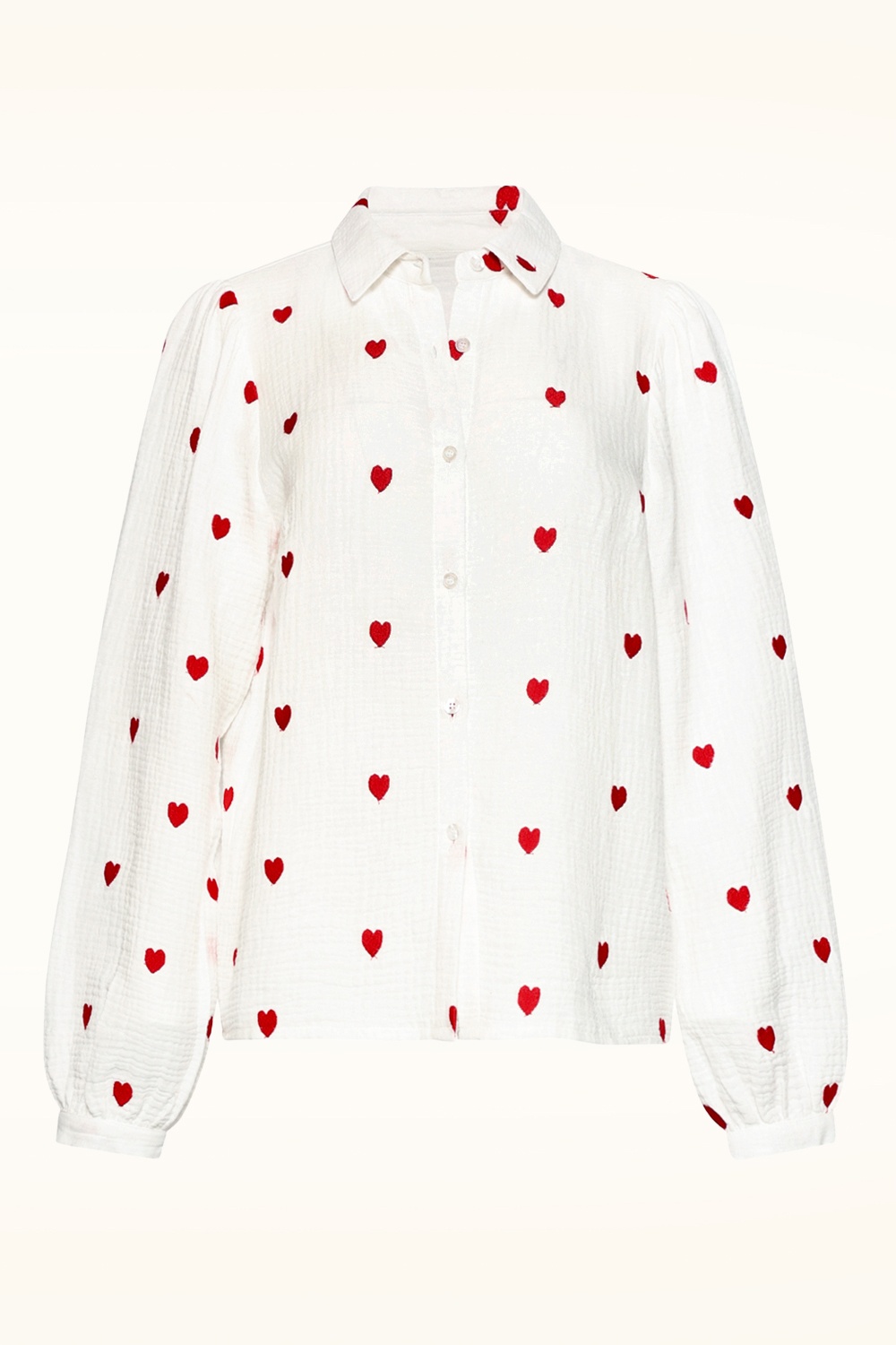 Smashed Lemon - Full of Love katoenen blouse in wit 2