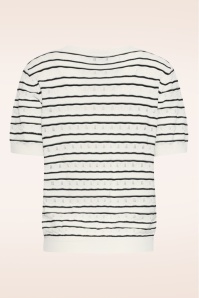 Smashed Lemon - Babette Striped gebreide top in wit en zwart 4