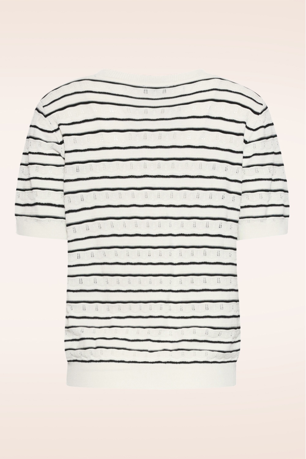 Smashed Lemon - Babette Striped gebreide top in wit en zwart 4