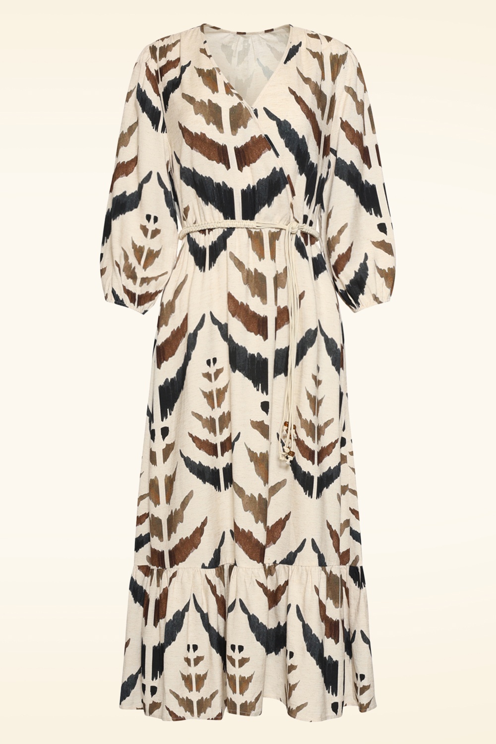 Smashed Lemon - Serengeti Chic midaxi jurk in zand 2