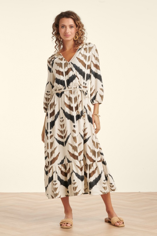 Smashed Lemon - Serengeti Chic midaxi jurk in zand