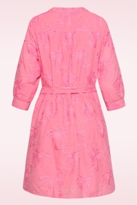 Smashed Lemon - Isla Palm geborduurde katoenen jurk in roze 5