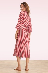 Smashed Lemon - Cosmic Candy midi jurk in rood en wit 3