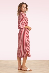 Smashed Lemon - Cosmic Candy midi jurk in rood en wit 6