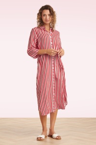 Smashed Lemon - Cosmic Candy midi jurk in rood en wit 4