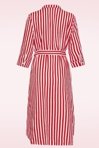 Smashed Lemon - Cosmic Candy midi jurk in rood en wit 5