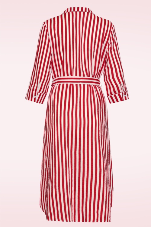 Smashed Lemon - Cosmic Candy midi jurk in rood en wit 5