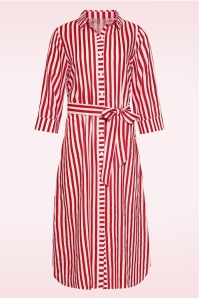 Smashed Lemon - Cosmic Candy midi jurk in rood en wit 2