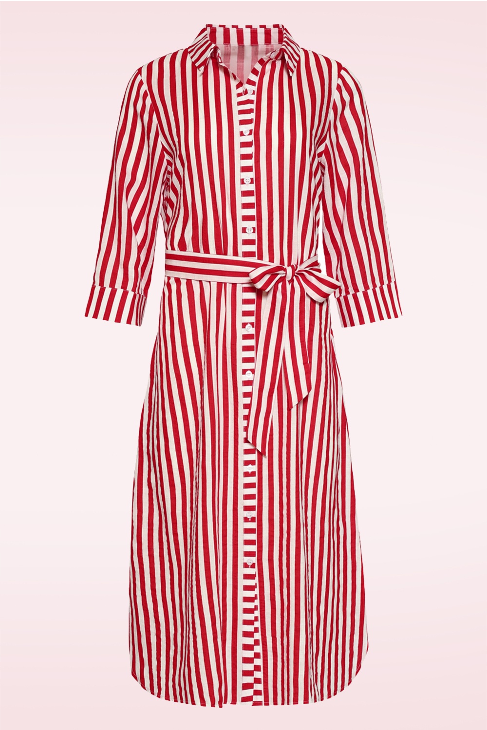 Smashed Lemon - Cosmic Candy midi jurk in rood en wit 2