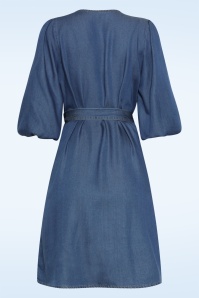 Smashed Lemon - Denim Daydream A-lijn jurk in blauw 4