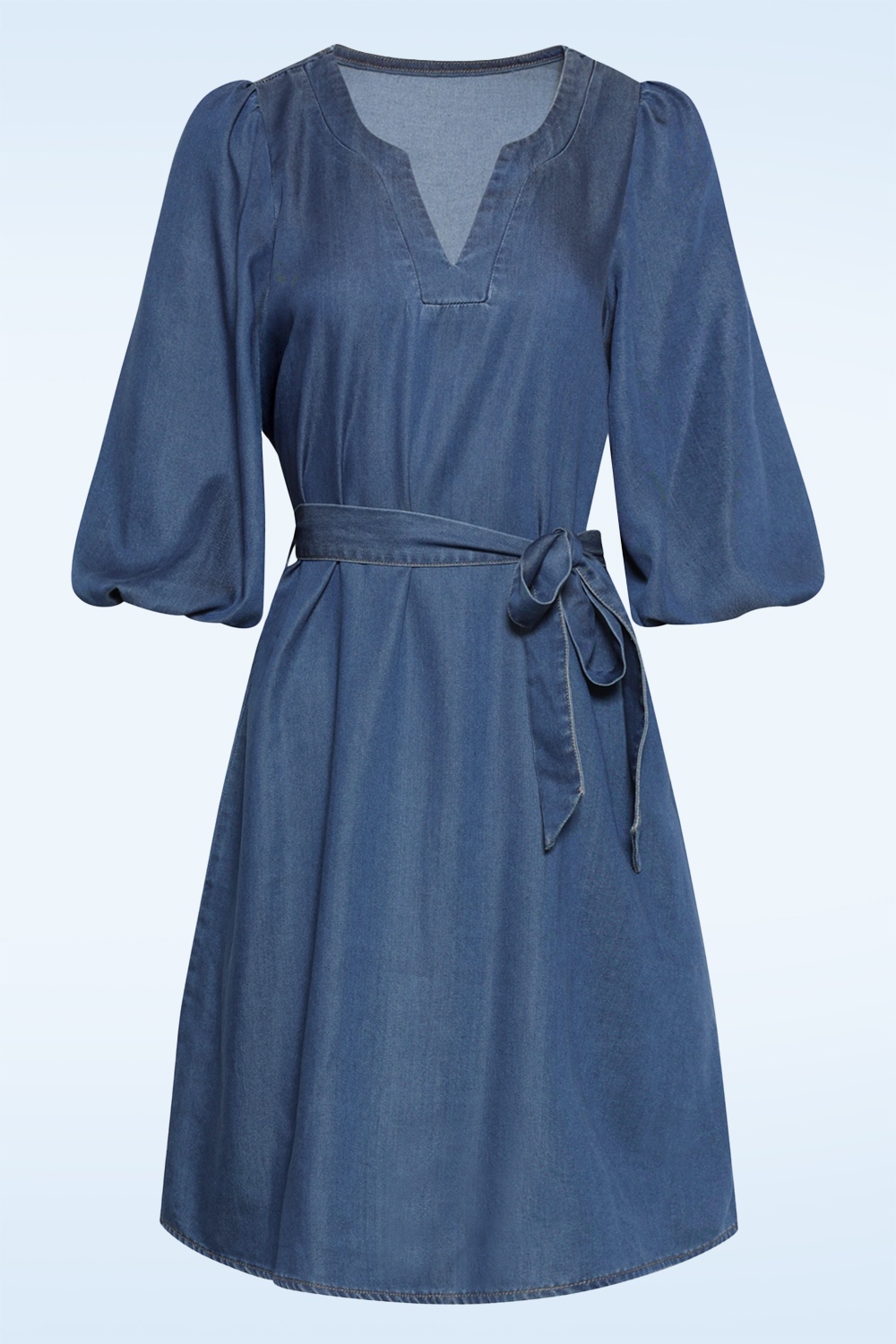 Smashed Lemon - Denim Daydream A-lijn jurk in blauw 2