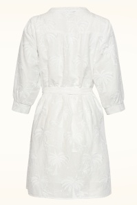 Smashed Lemon - Isla Palm geborduurde katoenen jurk in wit 4