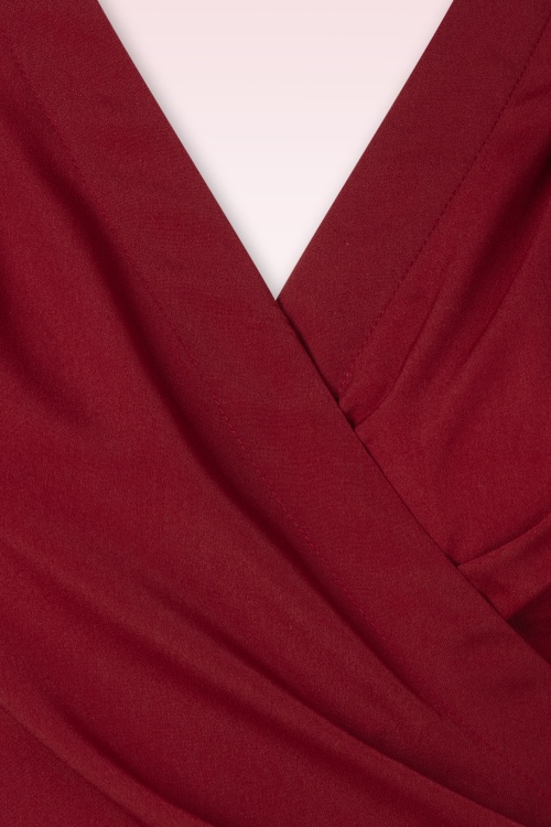 Topvintage Boutique Collection - Topvintage exclusive ~ Mila wikkeltop in bordeauxrood 6