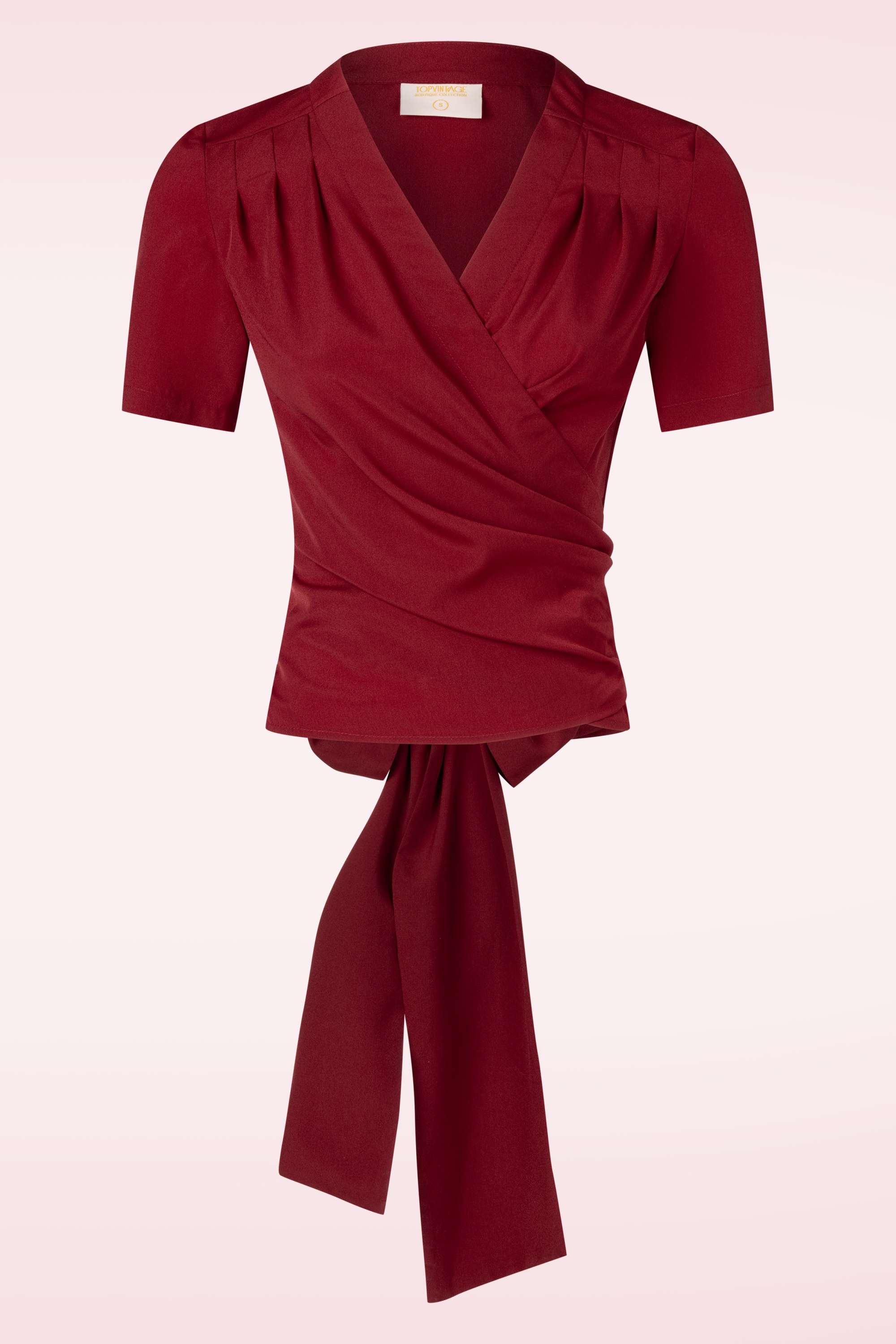 Topvintage Boutique Collection - Topvintage exclusive ~ Mila wikkeltop in bordeauxrood 2