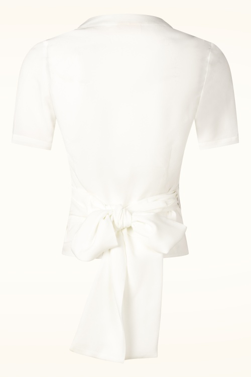 Topvintage Boutique Collection - Topvintage exclusive ~ Mila wikkeltop in wit 4