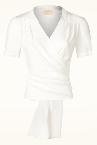 Topvintage Boutique Collection - Topvintage exclusive ~ Mila wikkeltop in wit 2