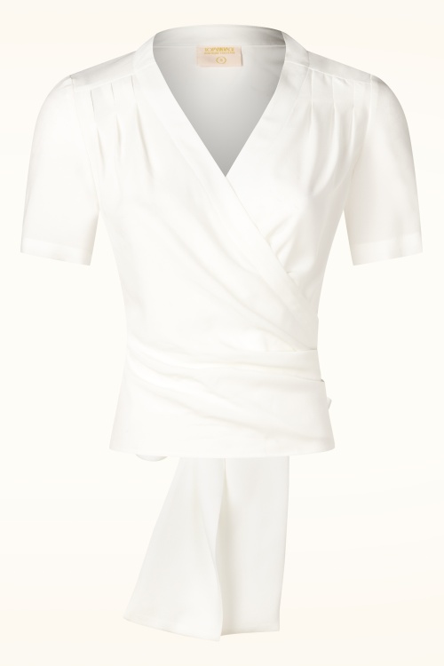 Topvintage Boutique Collection - Topvintage exclusive ~ Mila wikkeltop in wit 2