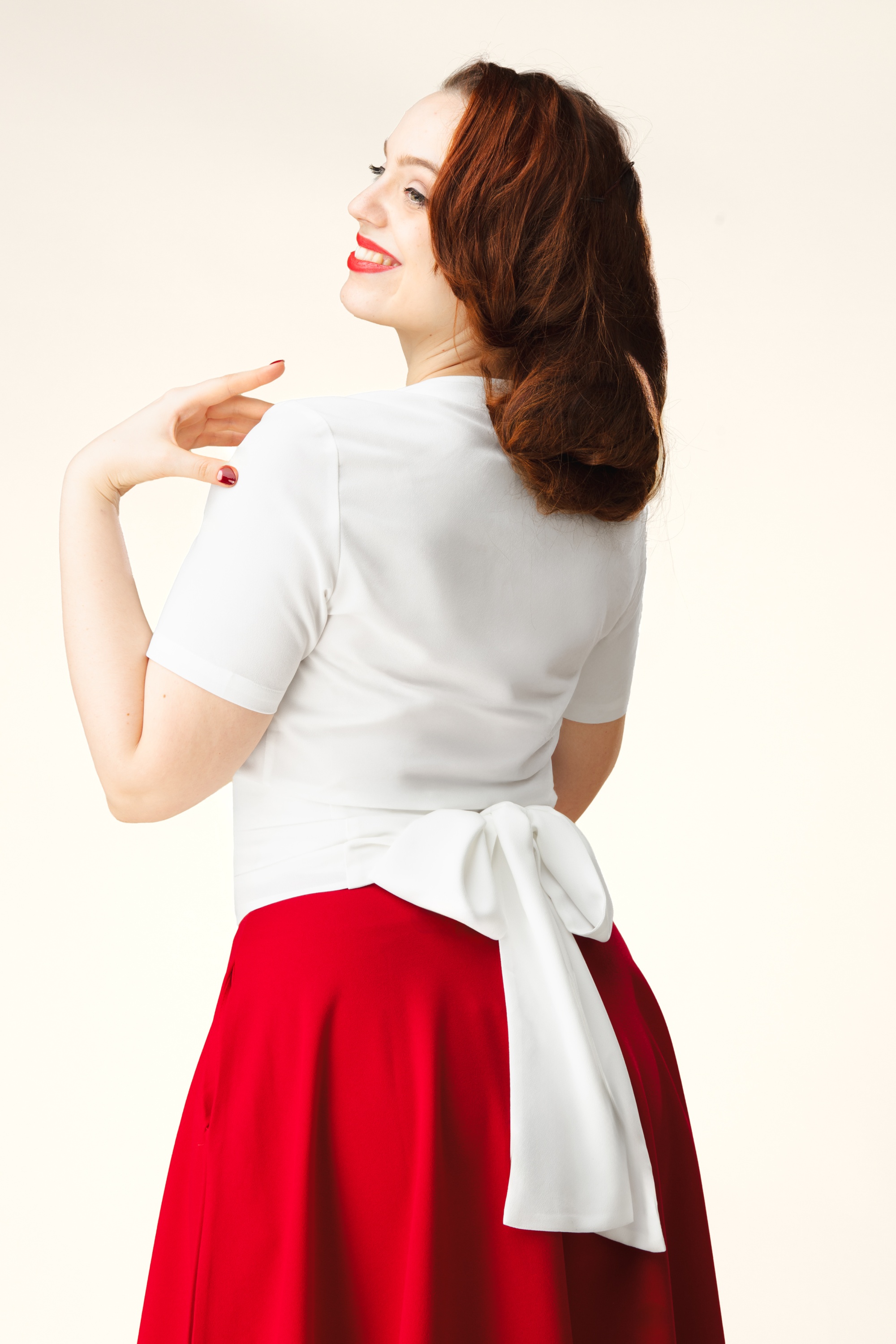 Topvintage Boutique Collection - Topvintage exclusive ~ Mila wikkeltop in wit 5