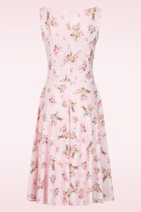 Vintage Chic for Topvintage - Topvintage Exclusive ~ Cindi Floral swing jurk in zachtroze  2