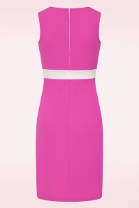 Vintage Chic for Topvintage - Topvintage exclusive ~ Carnaby Pop jurk in wit en felroze 2