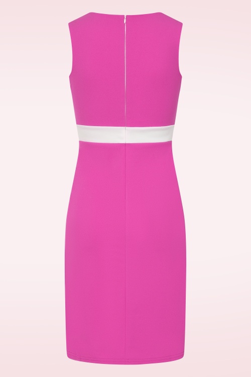 Vintage Chic for Topvintage - Topvintage exclusive ~ Carnaby Pop jurk in wit en felroze 2