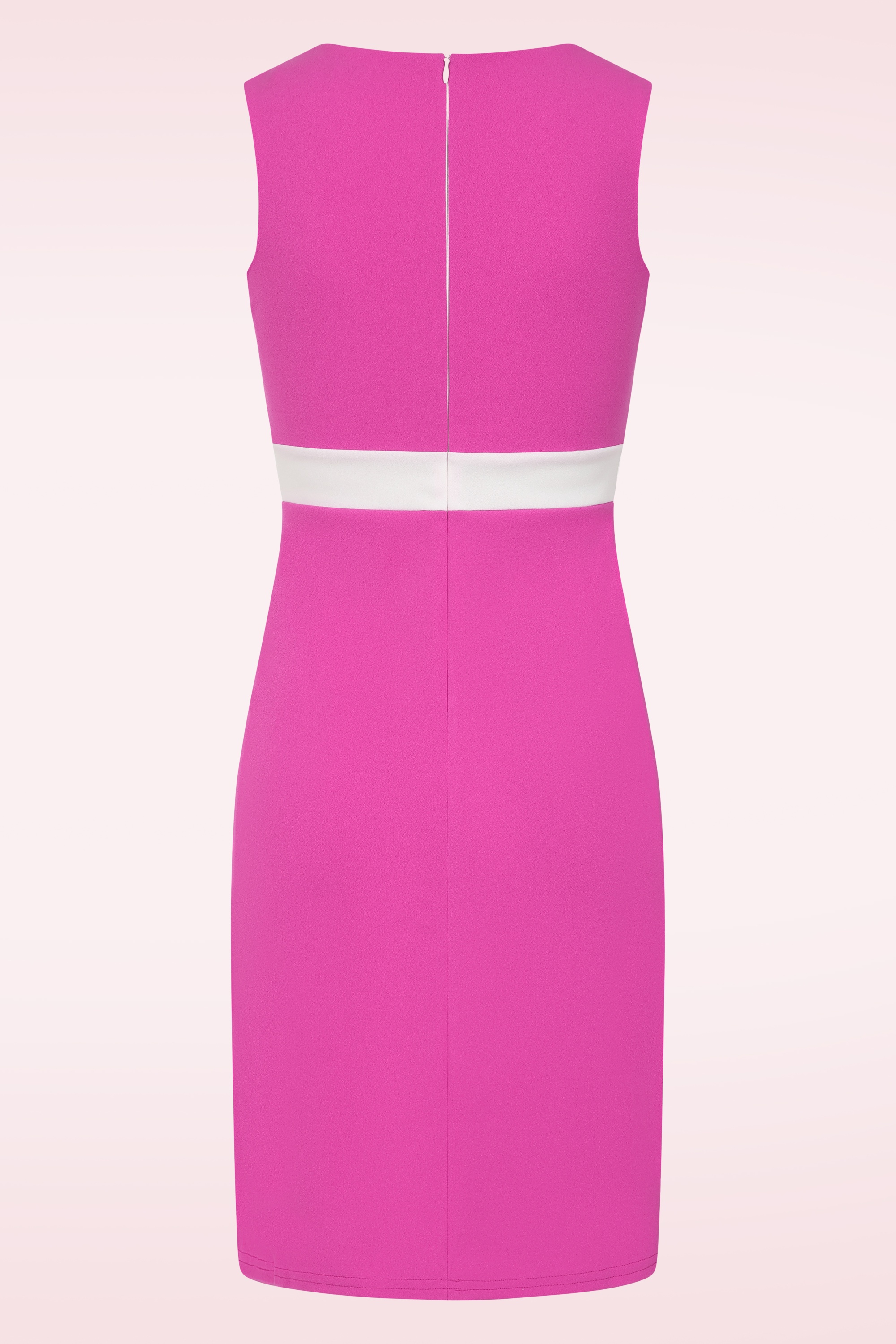 Vintage Chic for Topvintage - Topvintage exclusive ~ Carnaby Pop jurk in wit en felroze 2